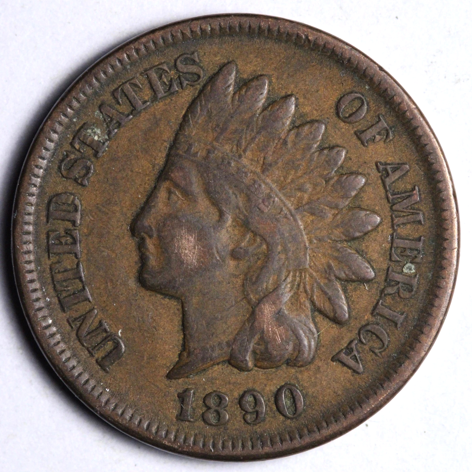 1890 Indian Head Penny Fine - Very Fine Condition (F-VF) Very Sharp Strike Coins
