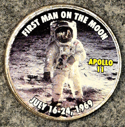 Apollo 11 First Man On The Moon Colorized Kennedy Half Dollar Coin Unique 50C