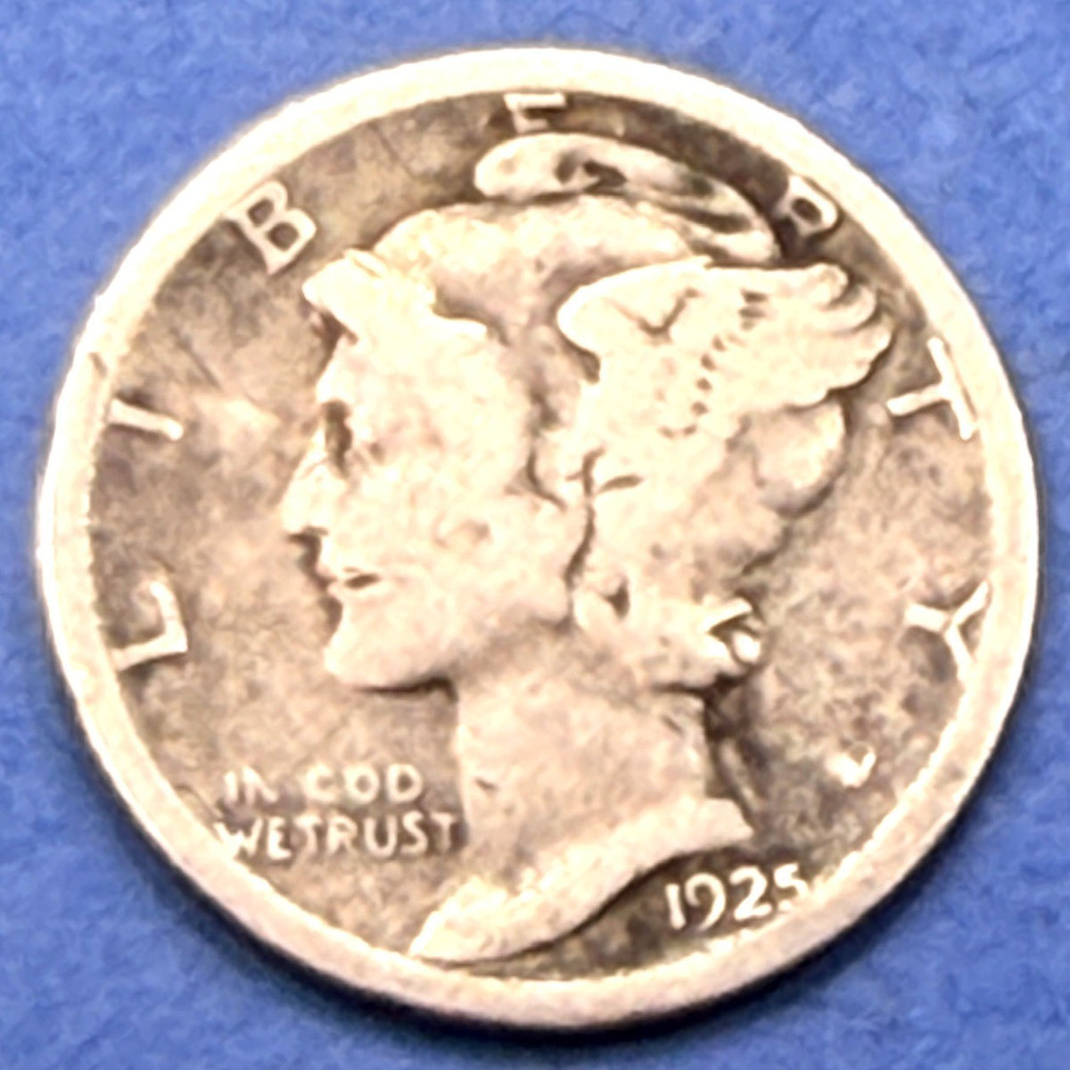 1925-S Mercury Dime 10C Better Date San Francisco 90% Silver F Fine Full Rims
