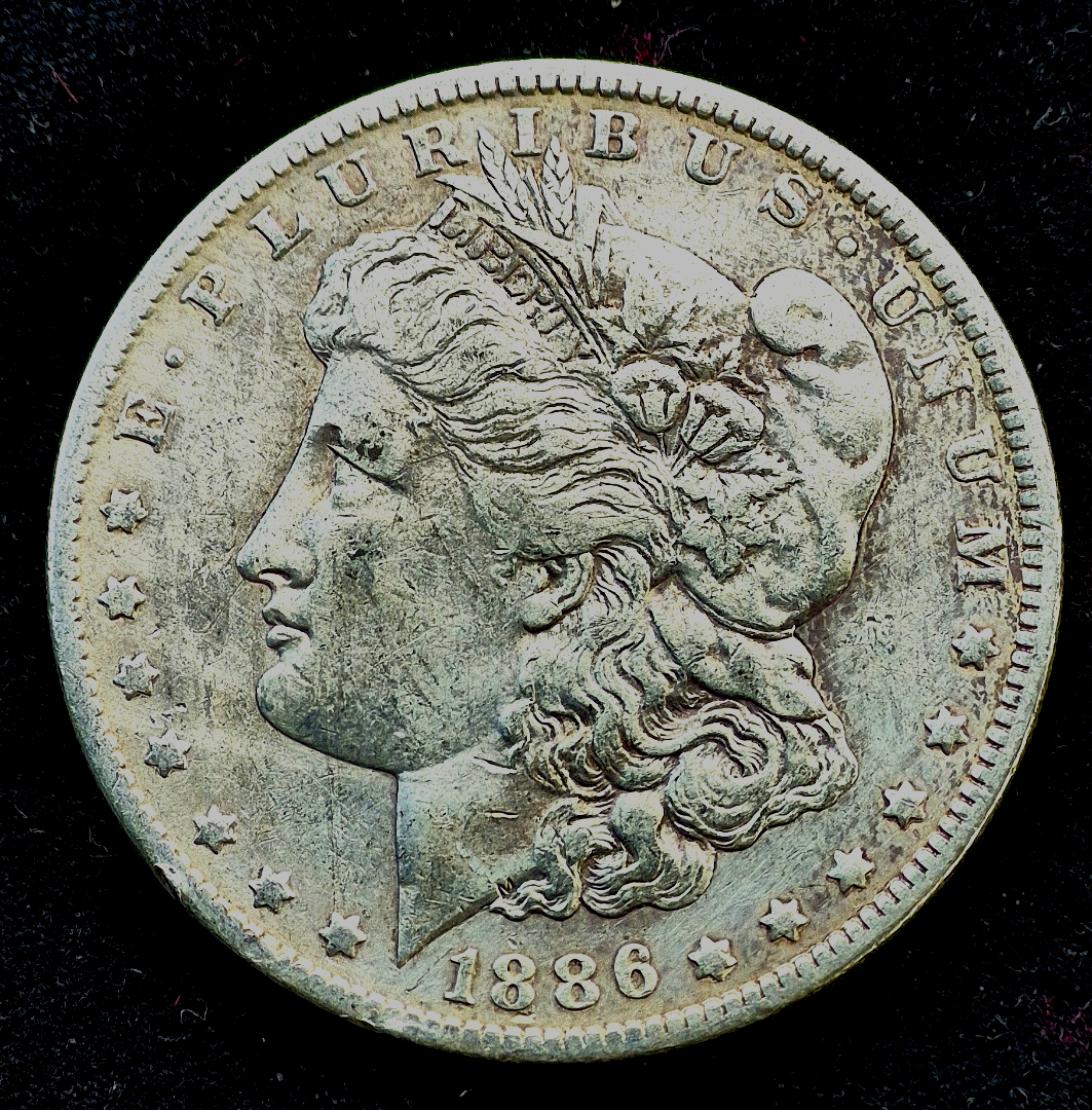 1886-O Morgan Silver Dollar Strong AU Features 90% Silver Harder Semi-Key Date