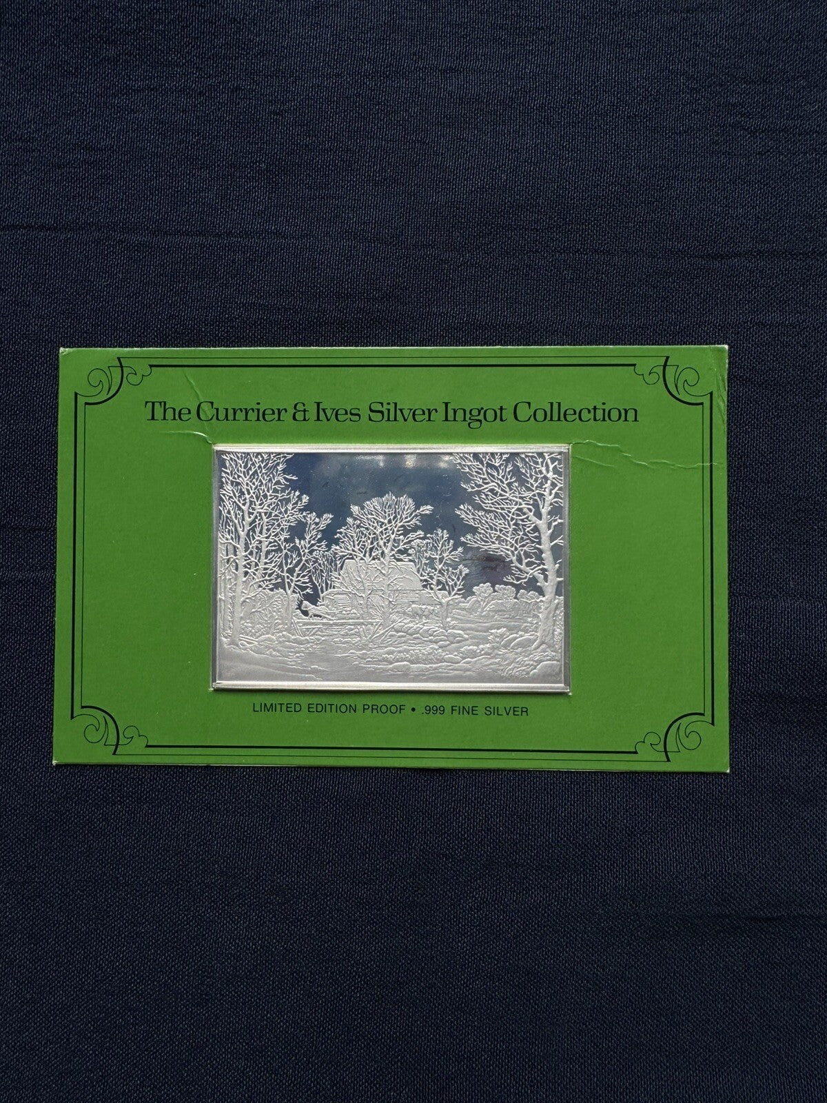 33.33 ozt .999 Fine Silver The Currier & Ives Silver Ingots 1038.G Franklin Mint