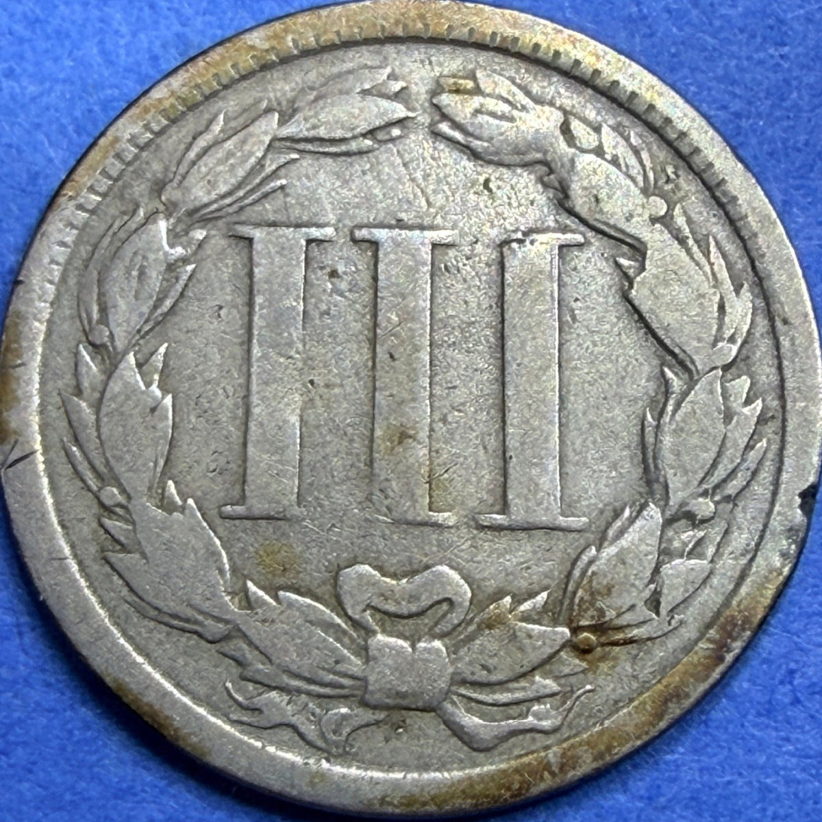 1866 Three Cent Nickel 3CN F-VF Civil War Era US Type Coin Nice Even Wear