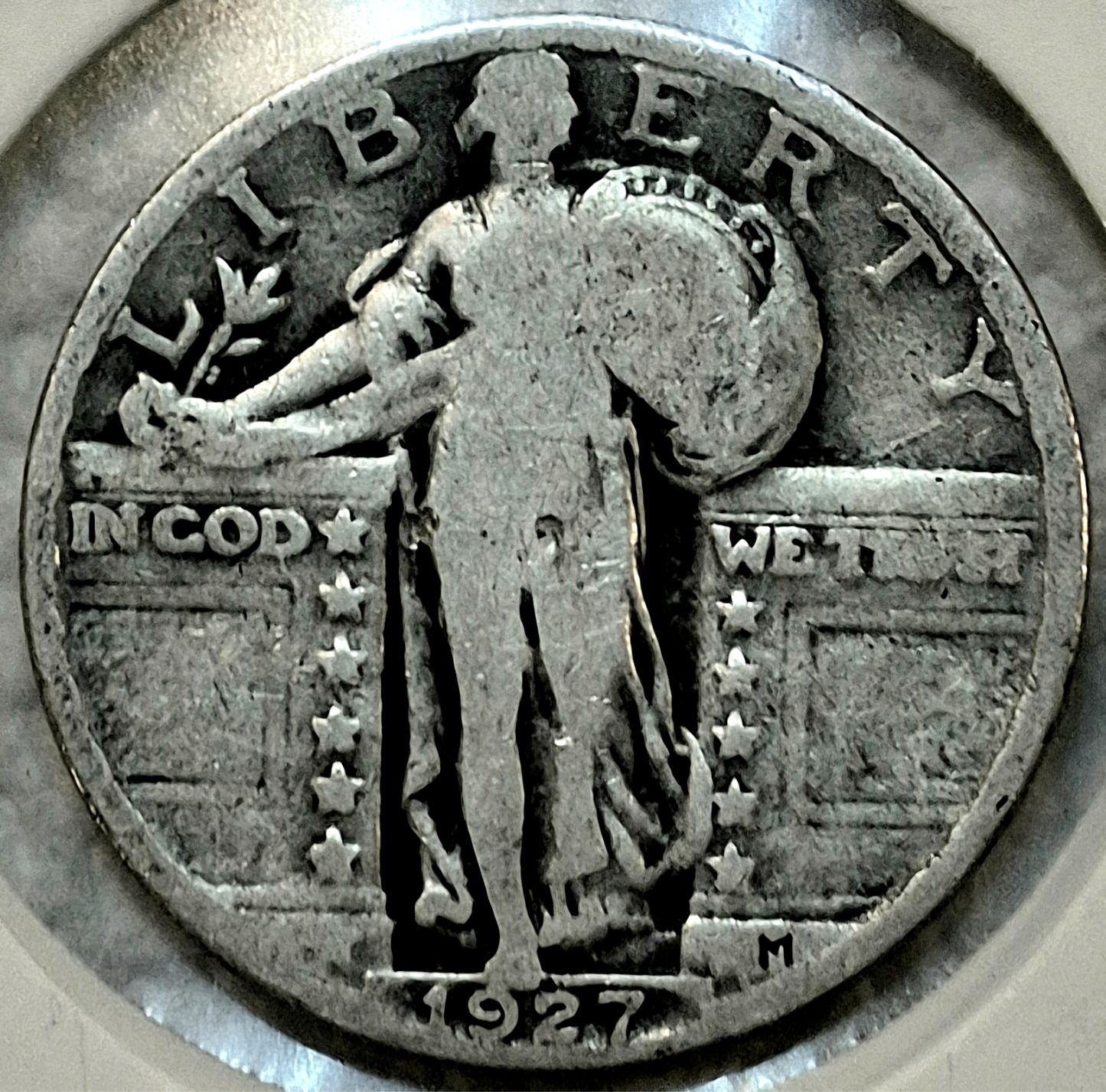 1927S, 1927D, 1927P US Standing Liberty 90% Silver Quarters Strong VG+ Features