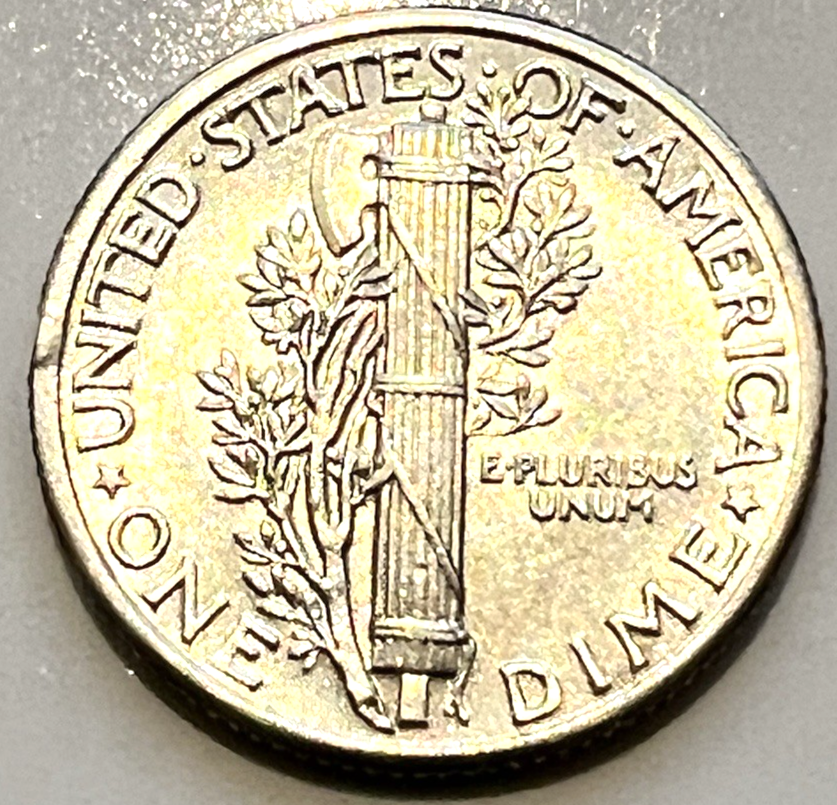 90% Silver 1937 AU/BU Winged Mercury Dime 10c Bright White Shine White Coin