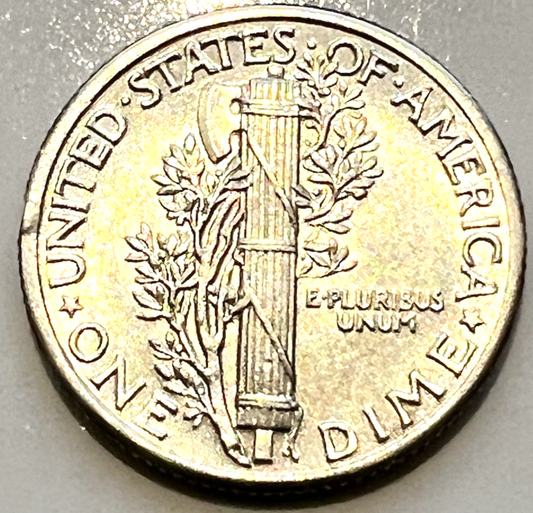 90% Silver 1937 AU/BU Winged Mercury Dime 10c Bright White Shine White Coin
