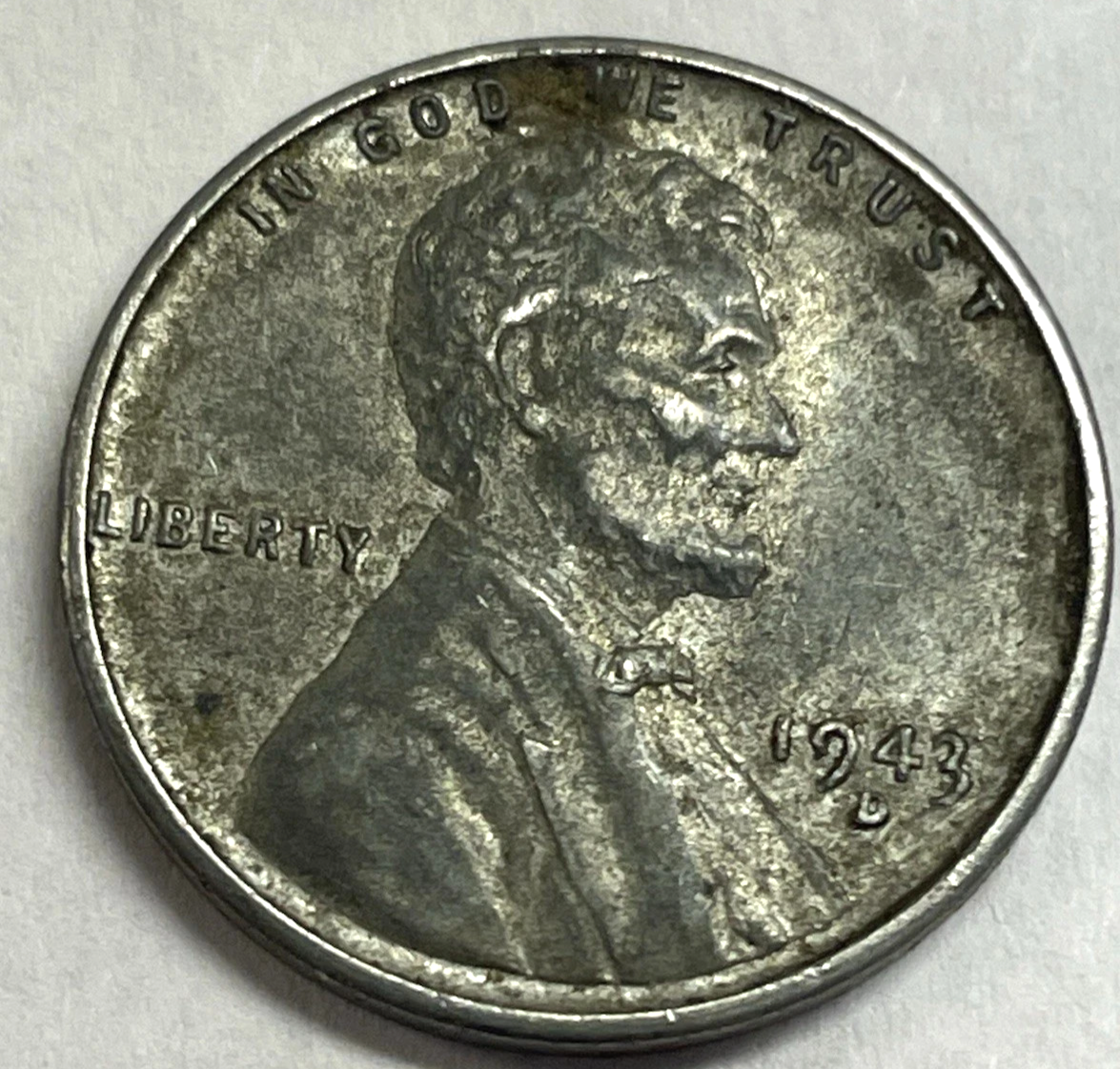 1943-D Lincoln Steel Cent 1c Penny WWII Good-Fine (G-F) Condition Circulated