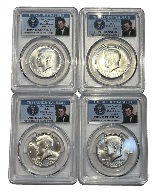 ⭐️  {4} 1976S SILVER Kennedy Half Dollars PCGS MS64, 65, 66 & 67 JFK Photo Label