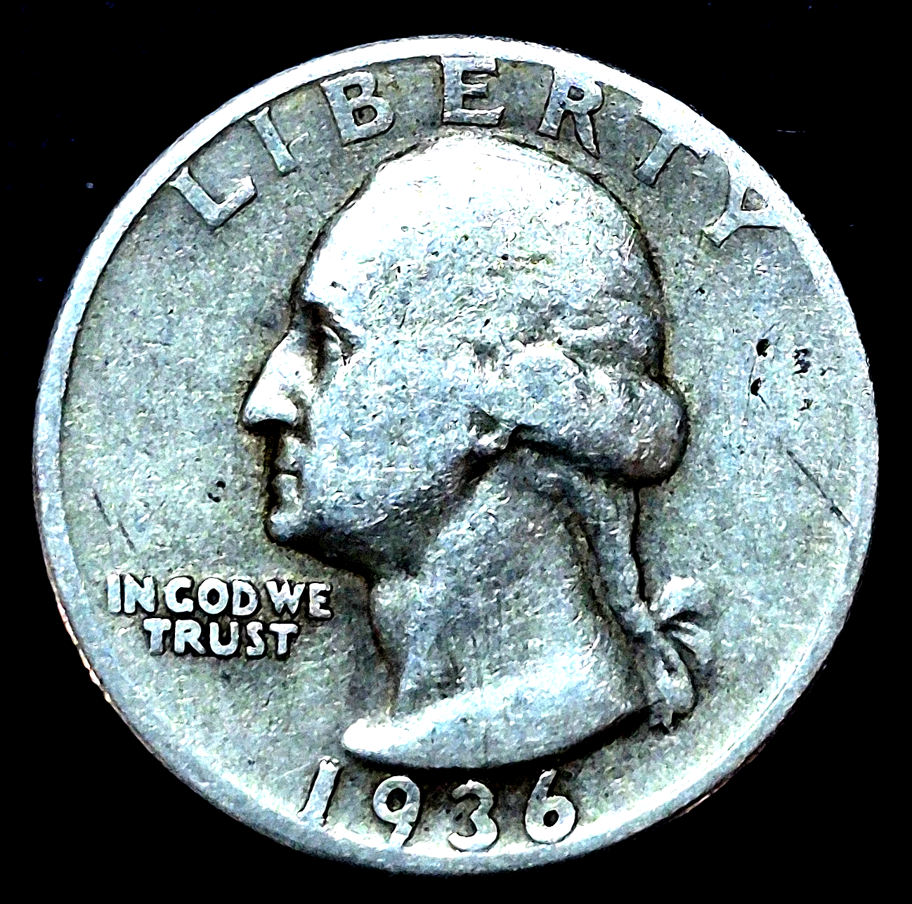1936 D Washington Quarter Tough Early Premium Date 90% Silver VF Features GTKTK