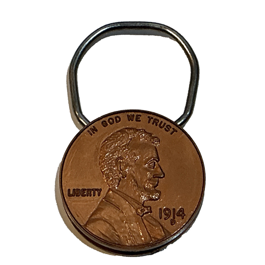 💰 1914 D Lincoln Cent Key Ring Advertising New In Package Honest Abe