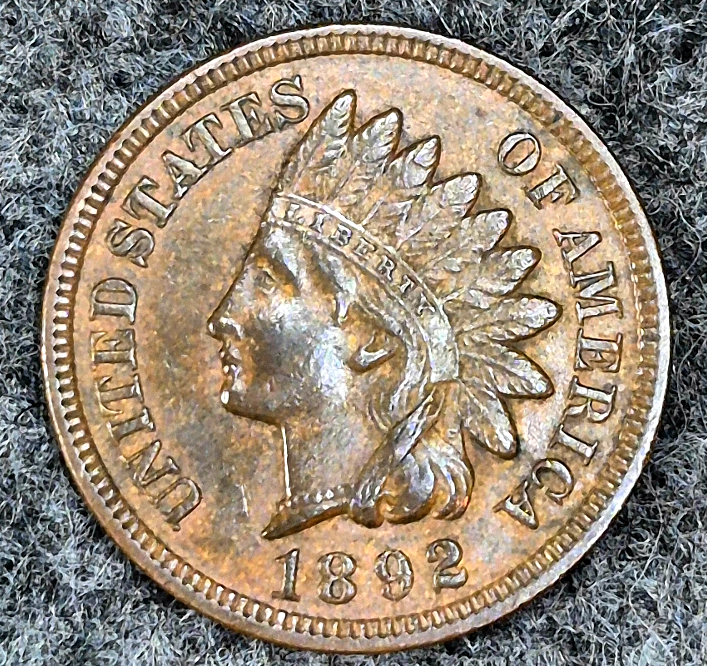 1892 Indian Head Cent Choice Crisp AU Features High Grade Coin Shown  1C