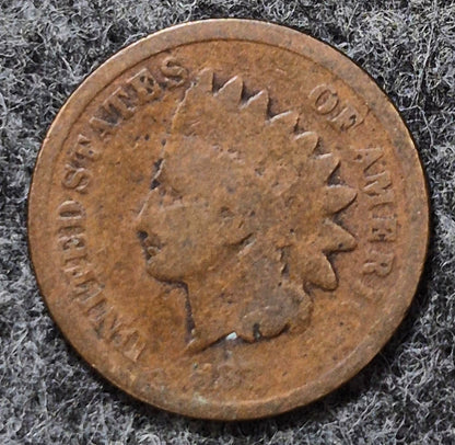 1873 Indian Head Cent Penny AG or Less Features, Hole Filler, Coin Pictured 1C
