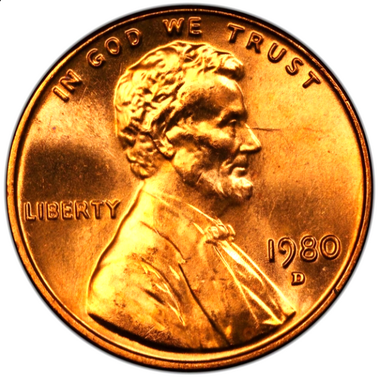 1980 D Memorial From OBW Bank Roll BU Brilliant Uncirculated 1C