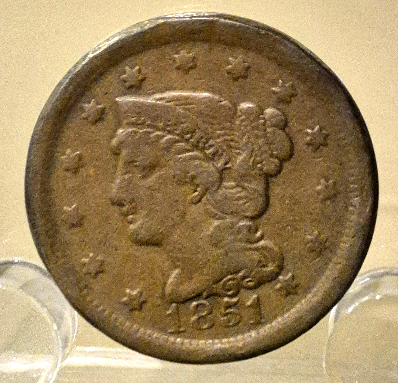 1851 Braided Hair Large Cent With Fine-Very Fine Features N36 R5 1C