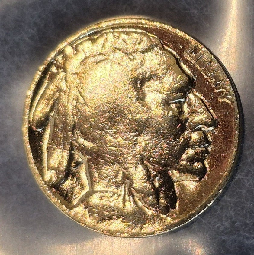Gold Plated Gilded 1935-D Buffalo Nickel Denver Mint 5C Indian Head Novelty Coin