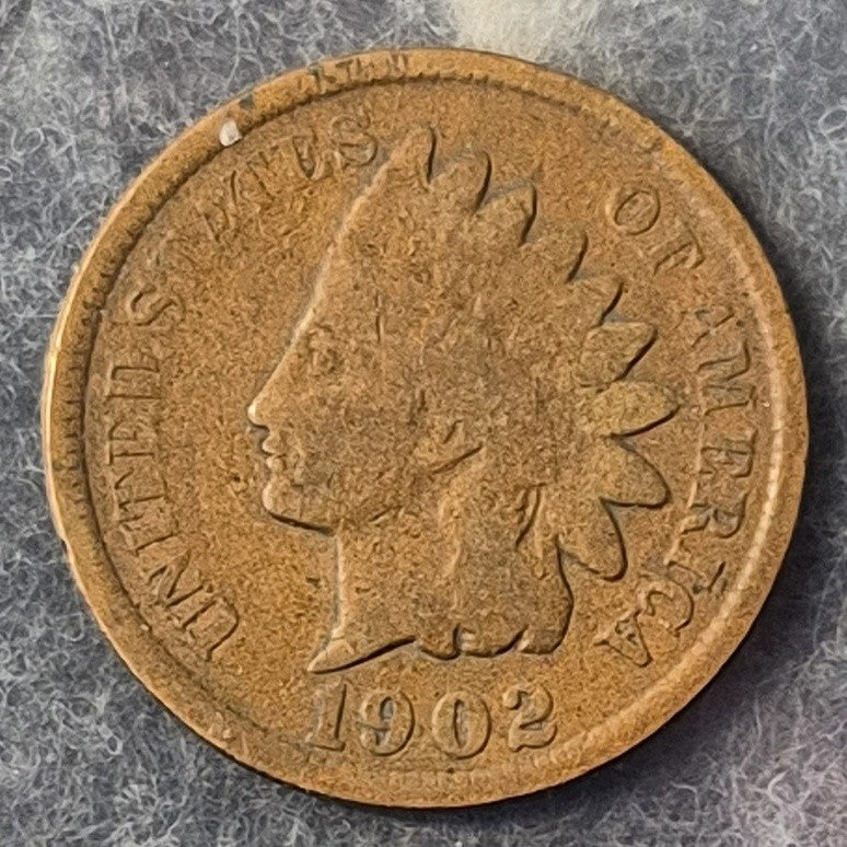 1902 Indian Head Cent Penny 1C Good+ Bronze Philadelphia Turn of Century US Coin