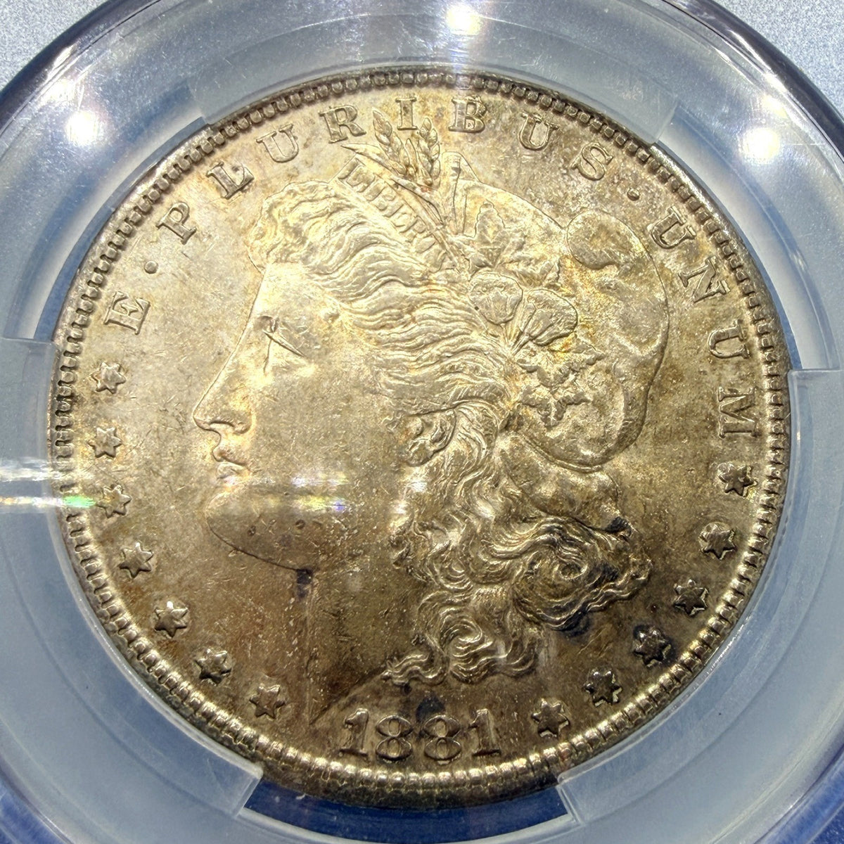 1881-S Morgan Silver Dollar CAC AU Details Cleaned San Francisco Mint 90% Silver