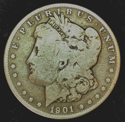 1901-S MORGAN DOLLAR-PREMIUM KEY DATE LOWER MINTAGE - VG FEATURES 90% SILVER $1
