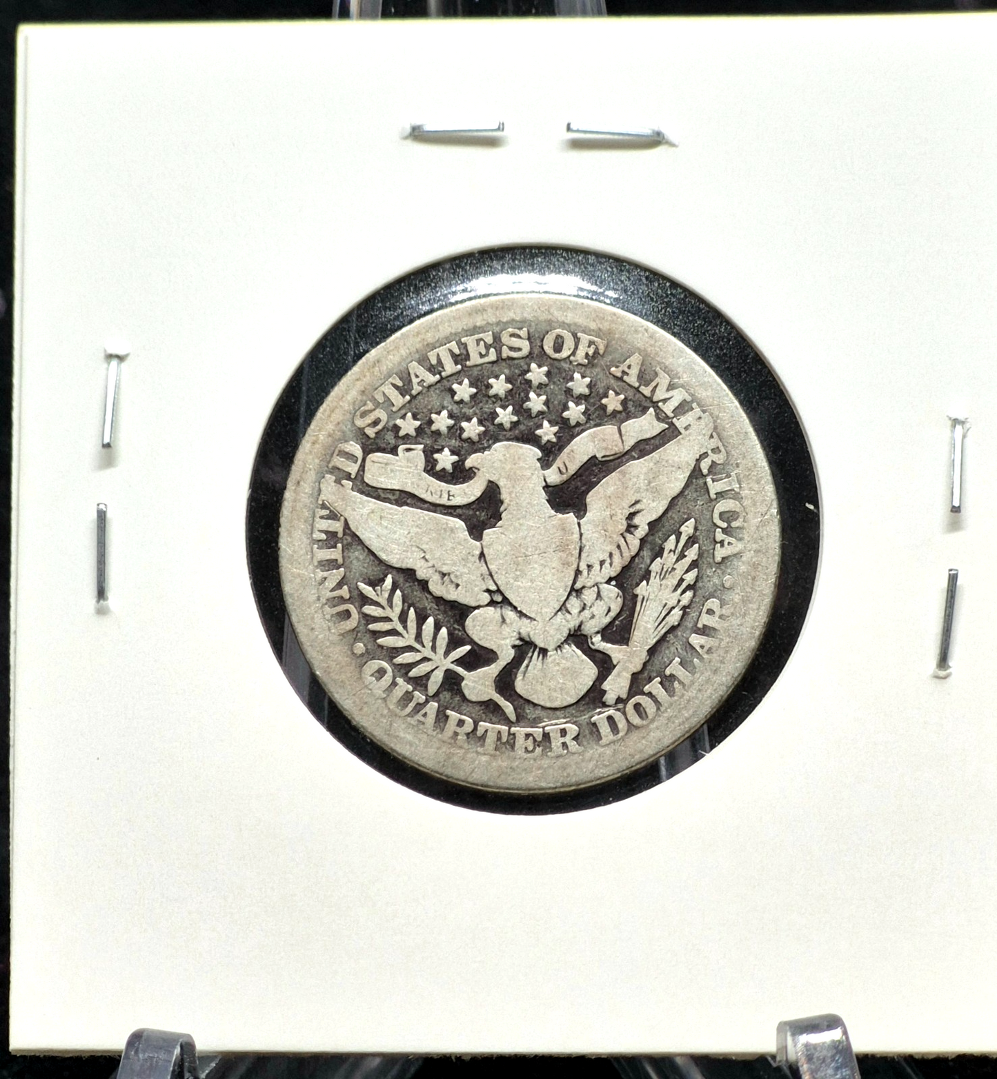1911 Barber Silver Quarter 90% SILVER Coin Very Good Features Partial Motto 25C
