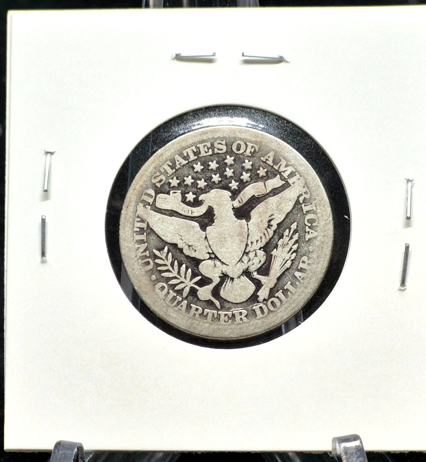 1911 Barber Silver Quarter 90% SILVER Coin Very Good Features Partial Motto 25C