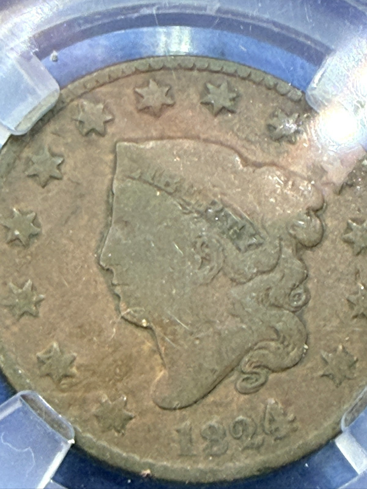 1824 Coronet Head Large Cent 1C NGC Genuine Matron Head Early US Copper Coin