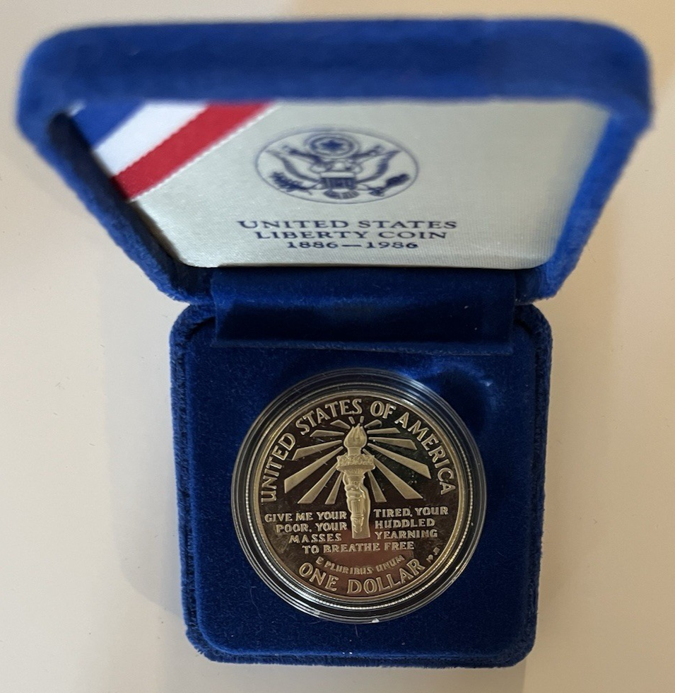 1986-S  ELLIS ISLAND 90% SILVER DOLLAR Gem Proof Sharp Strike Coin
