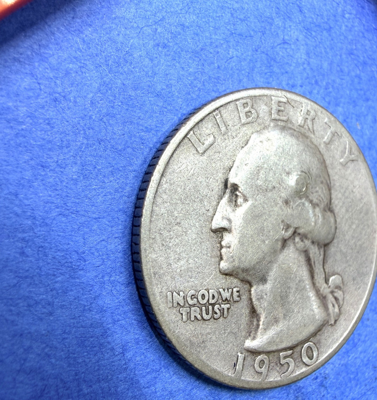 1950-S Washington Quarter 25C 90% Silver Fine San Francisco Post War Era Coin