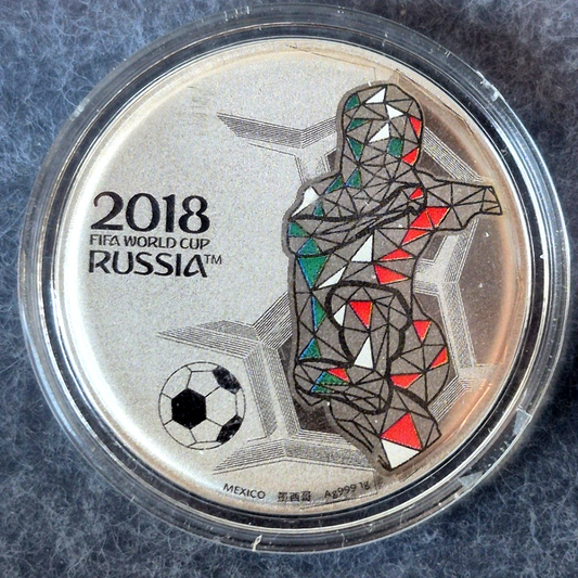 2018 FIFA World Cup Russia Mexico vs Germany 1g .999 Fine Silver Colorized Round