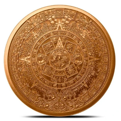 🔥 Cuauhtémoc Aztec Calendar 1 Oz .999 Copper Round Semi-Rare Collectible Coin