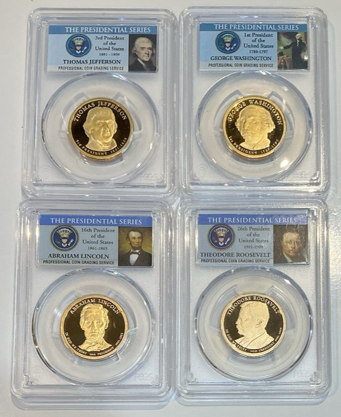 Presidential SET $1 PCGS Mt.Rushmore Washington Jefferson Lincoln Roosevelt