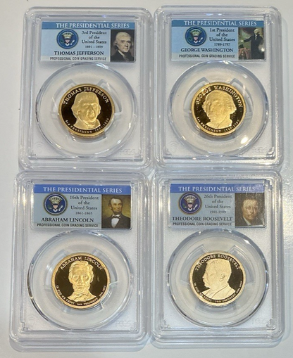 Presidential SET $1 PCGS Mt.Rushmore Washington Jefferson Lincoln Roosevelt