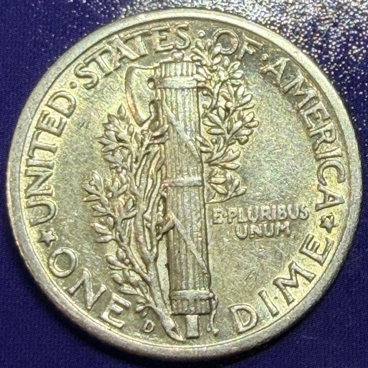 1939-D Mercury Dime 10c AU-BU 90% Silver Denver Mint US Coin