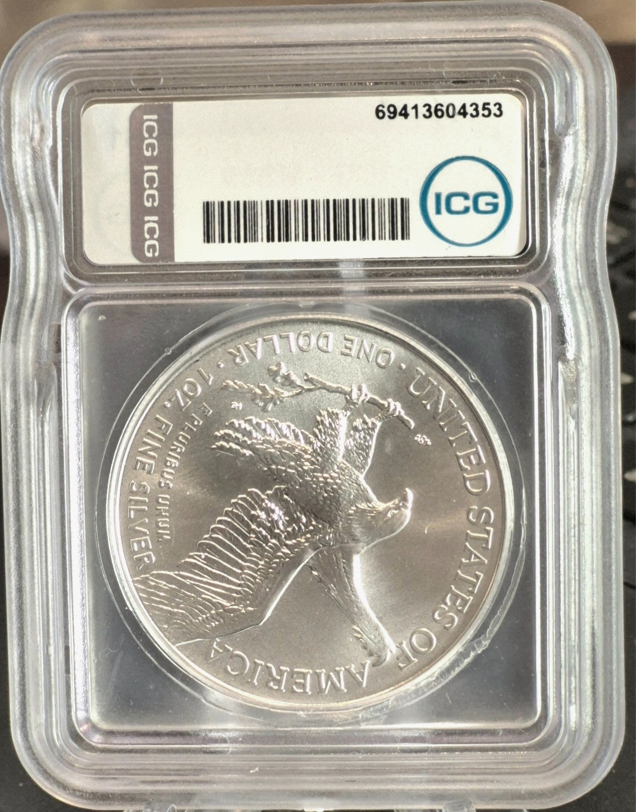 Low Mintage 2024 1 Oz American Silver Eagle Star Privy ICG MS69 Slab Blast White