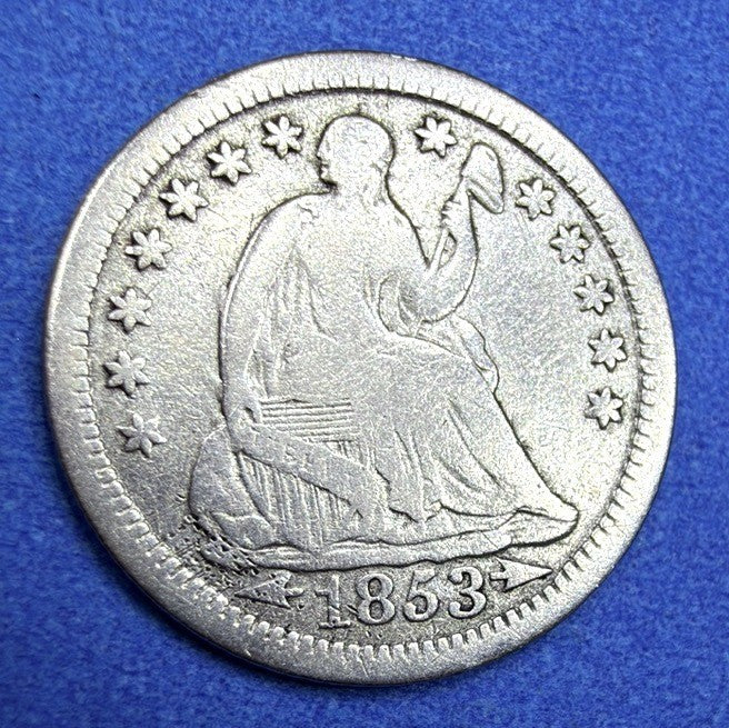 1853 Seated Liberty Half Dime Arrows at Date 90% Silver Fine Full Stars Classic