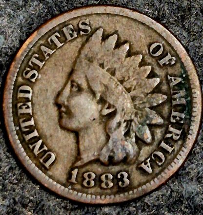 1883 Indian Head Cent Penny Fine Features Part Liberty, Receive Coin Pictured 1C