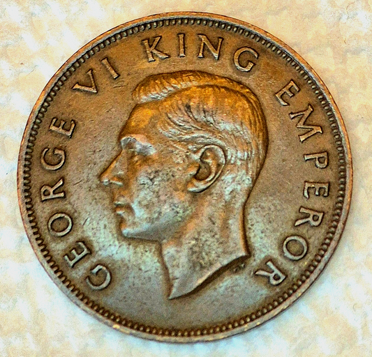 New Zealand 1940 Bronze Penny BU Tui Bird AU Features