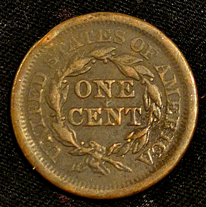 1853 Coronet Large Cent Braided Hair Crisp VF-XF Features Hard To Find N21 R4