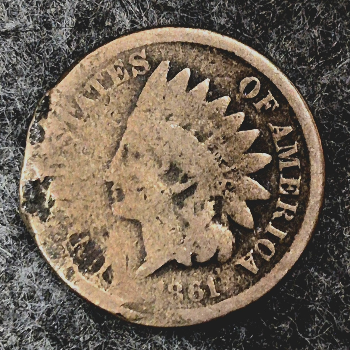 1861 Indian Head Cent AG or Less Features Type II Chunky Oak Wreath Coin Shown