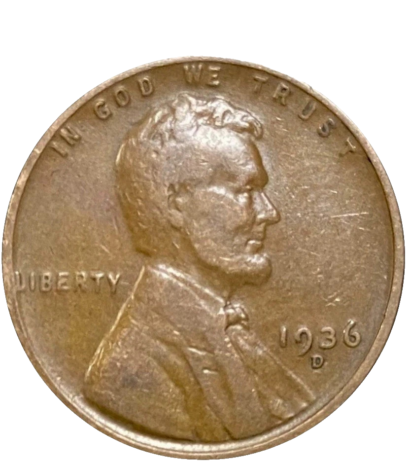 1936 D Lincoln Wheat Cent (G-F) Good to Fine Circulated 1c Copper Coins