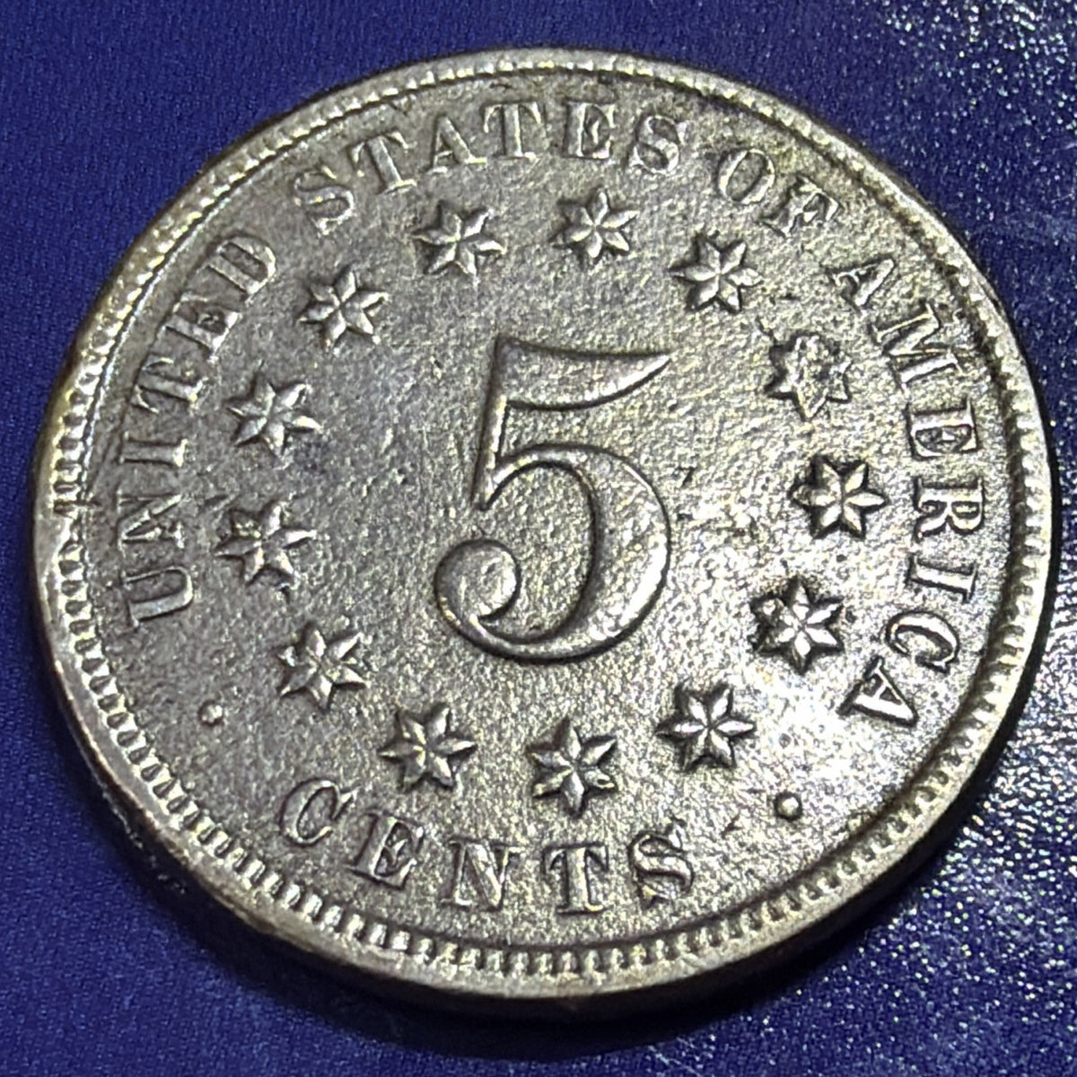 1872 Shield Nickel 5C XF EF Extremely Fine US Coin Philadelphia