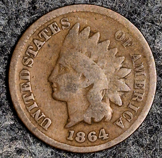 1864 Indian Head Cent Penny Good Features Variety III, Coin Pictured 1C