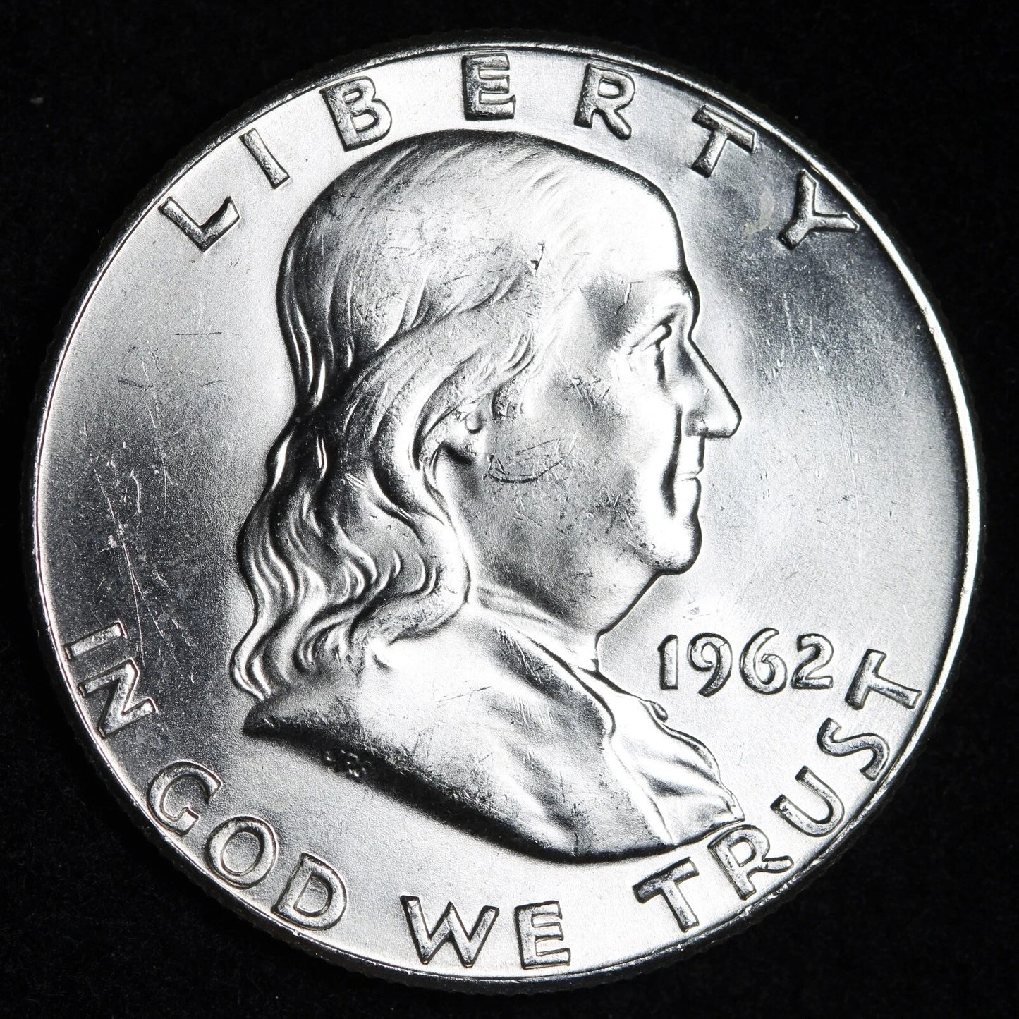 GEM BU Uncirculated MS 1962 P 90% SILVER Franklin Half Dollar Bright Shiny Coin