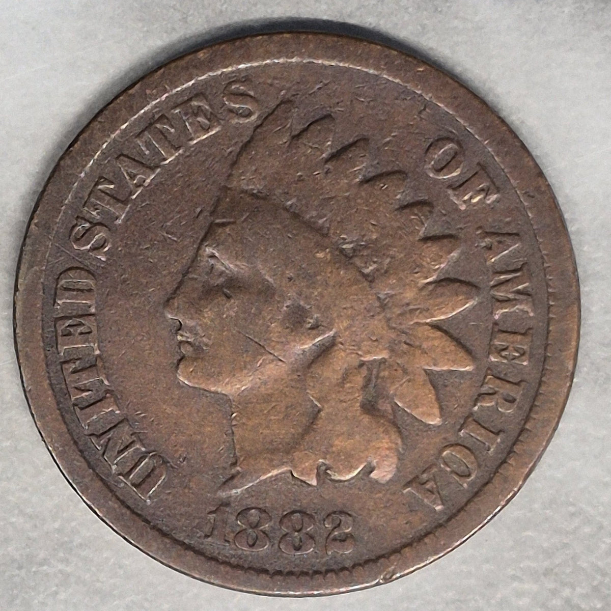 1882 Indian Head Cent Penny 1C VG Very Good Bronze Full Rims 19th Century Coin