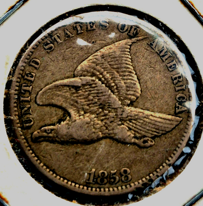 1858 Flying Eagle One Cent VF+ Features Small Letter in Vintage Flip Last Year