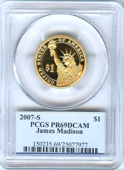 ✅ 2007 S Presidential Dollars $1 4 Coin Set PCGS PR69DCAM Founding Fathers USA