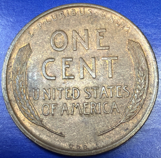 TONER ALERT! 1909 VDB BU Lincoln Wheat Cent Red Brown INTERESTING COLOR 1c Coin