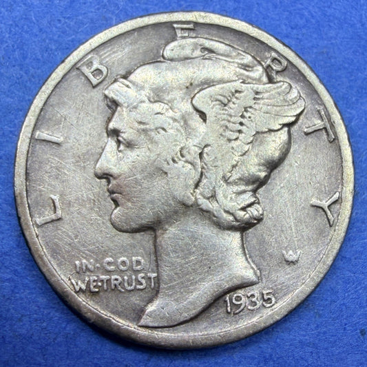 1935 Mercury Dime 10C XF Extremely Fine 90% Silver Winged Liberty Head Coin