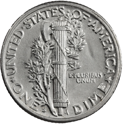 1941 S Mercury Dime BU Brilliant Uncirculated 90% Silver 10c Full Bands Coin