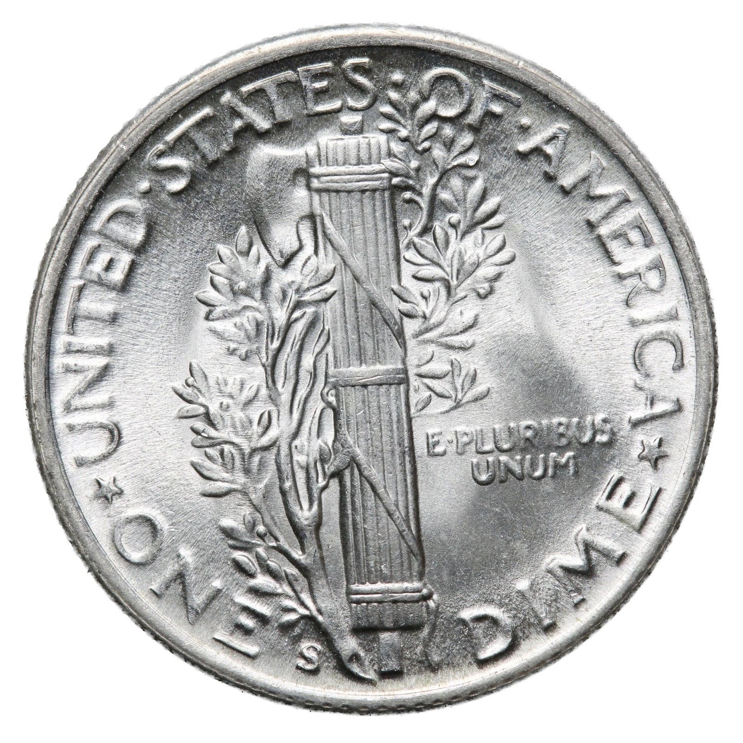1945 S Mercury Dime BU Brilliant Uncirculated 90% Silver 10c FSB White Coin