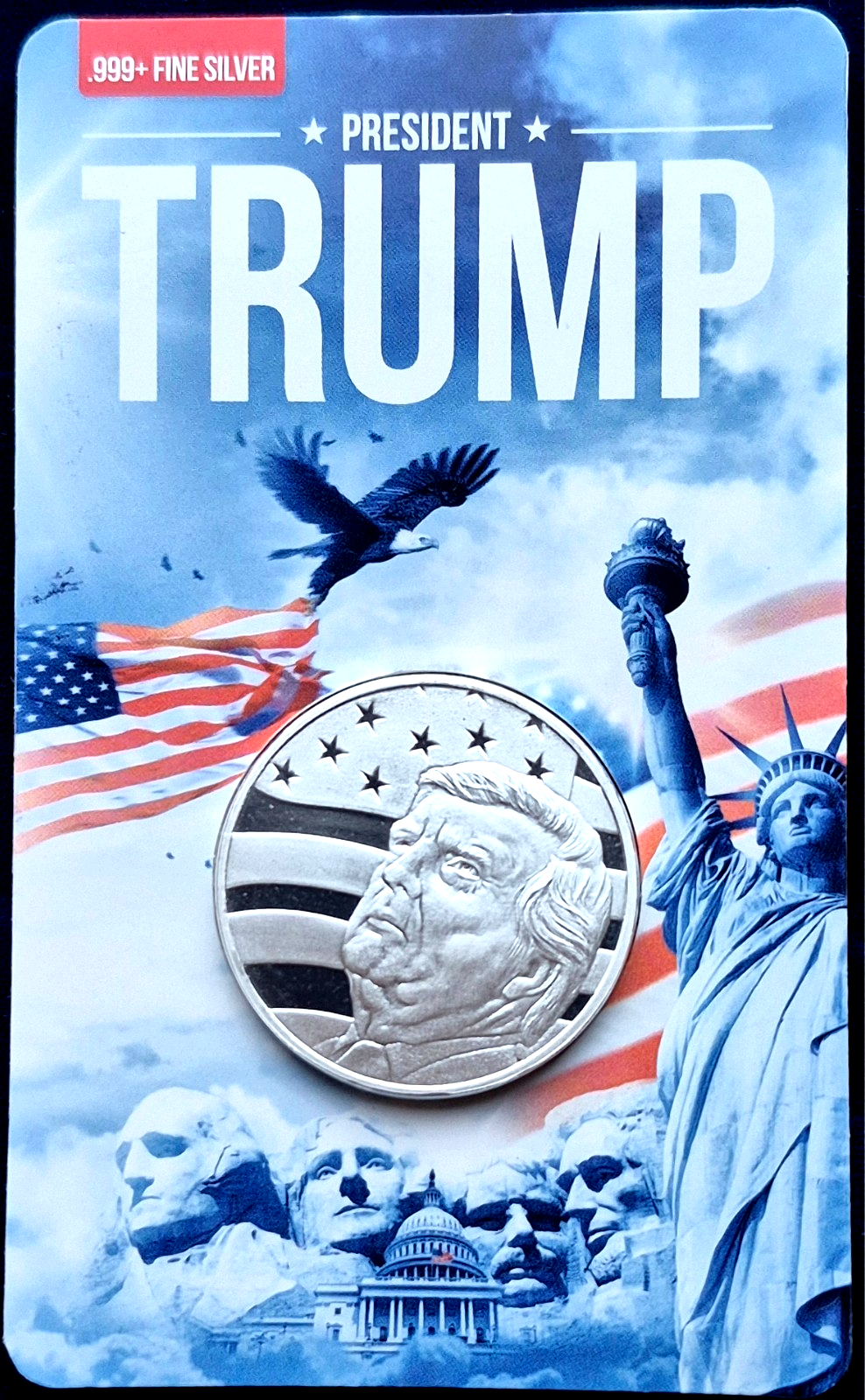 2020 Trump 45th US President 1 Troy oz .999 Silver Round Limited #129/10,000 TEP