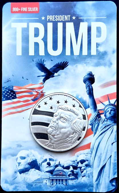 2020 Trump 45th US President 1 Troy oz .999 Silver Round Limited #129/10,000 TEP